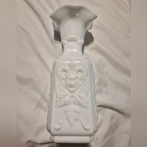 Mephistopheles Milk Glass Vase Imperial Glass EUC